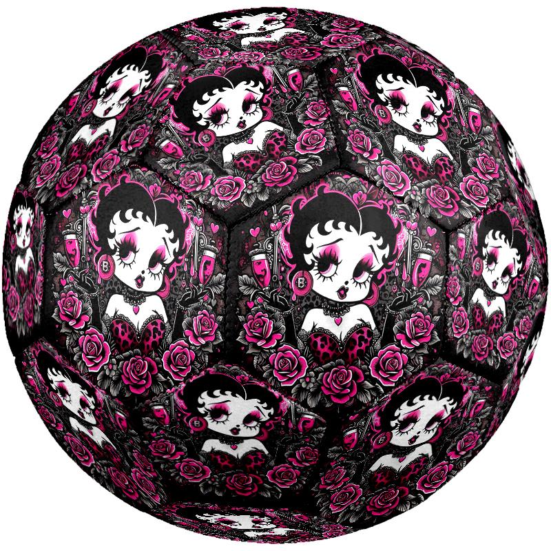 1pc Betty Boop Size 5 Soccer Ball, Standard Sport Football Firm Stitching for Training And Match, Gentle on the Feet, Durable and Unique
