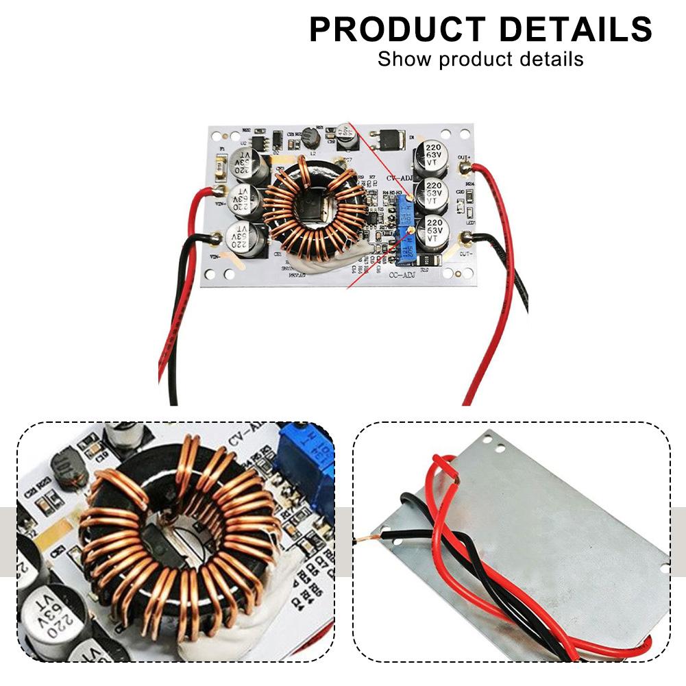 600W Boost Converter Power Module with Adjustable Constant Voltage and Current Output for LED Drivers and Electronic Projects