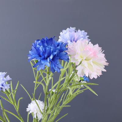 70cm 3 Forks/Bouquet Artificial Flower Silk Cornflower Fake Flowers Artificial Plant Home Decor Wedding Decor Photography Props