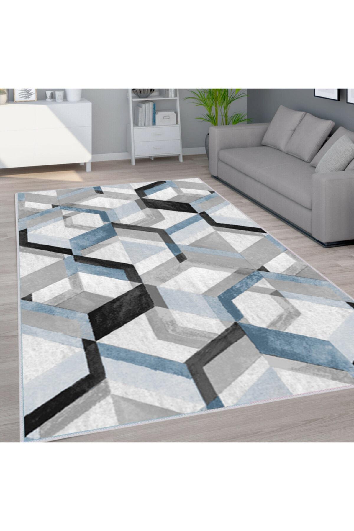 

Моющийся ковер с принтом Rovigo Home RVG1556-HT175 50x80 синий