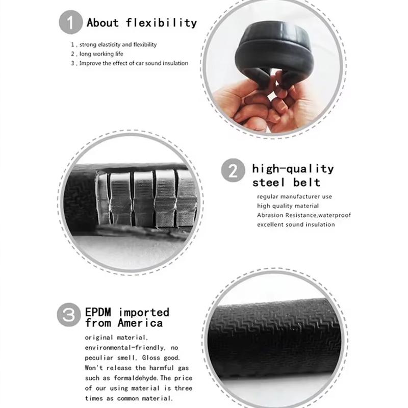 For Peugeot 5008 4 Meters Car Rubber Car Door Seal Weatherstrip steel belt Weatherstripping Soundproof Waterproof Seal Kit