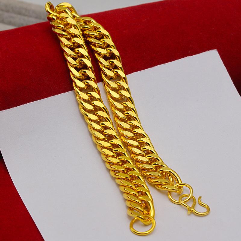 Alloy Gold Plated Bracelet Imitation Gold Snake Bone Chain Twisted Chain Hip Hop Punk Bracelet