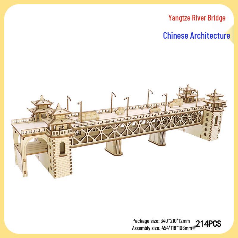 DIY Wooden 3D Puzzle: Chinese Architectural Model Educational Toy & Souvenir