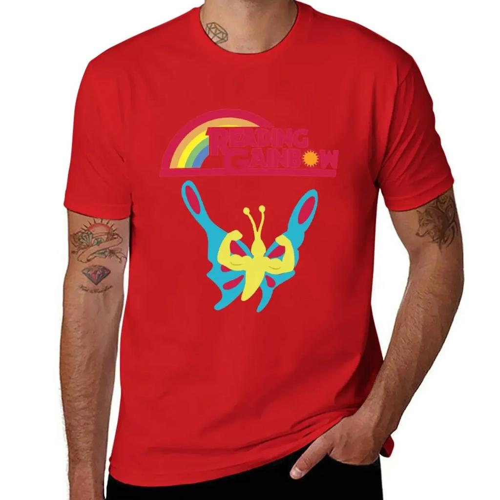 Reading Gainbow Tshirt Anime Clothes Boys Animal Print Funnys Fitted T Shirts For Unisex