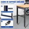 Werkbank höhenverstellbar, 122cm B X 51cm T X 104cm H Garagentisch mit 79 – 104 cm Höhen & 720KG Tragfähigkeit, mit Steckdosen & Hartholzplatte &
