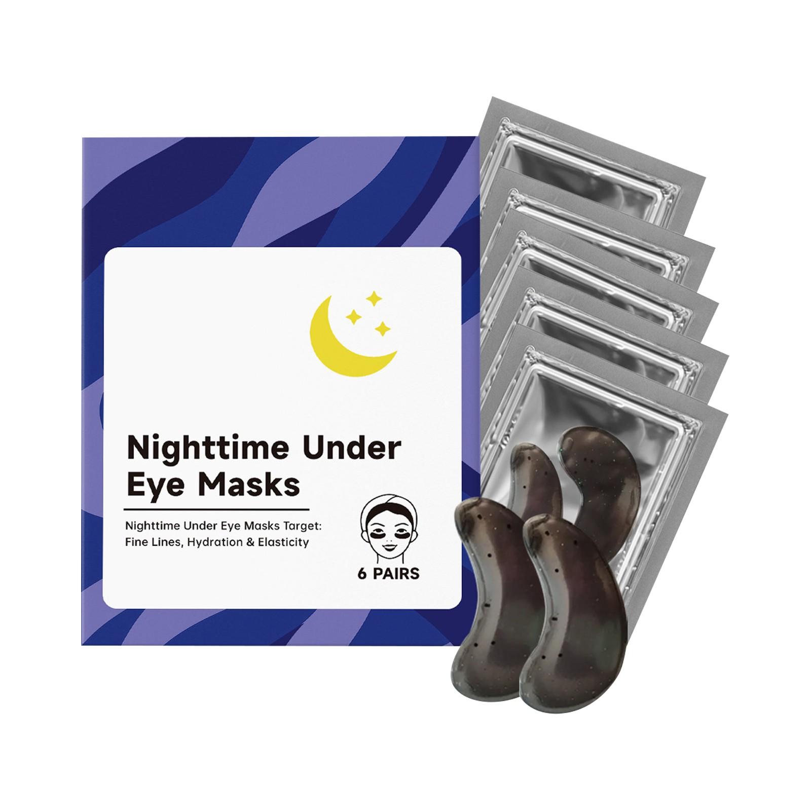 

Патчи для ночной маски для глаз Улучшают мешки под глазами и темные круги. Коллагеновые гелевые маски для глаз, 30 мл 6 пар One Size белый