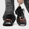 Fashion Men‘S Derby Boots Short Ankle Boots Patent Leather Chunky Sole Anti-Slip Comfortable British Style Luxury Casual Shoes