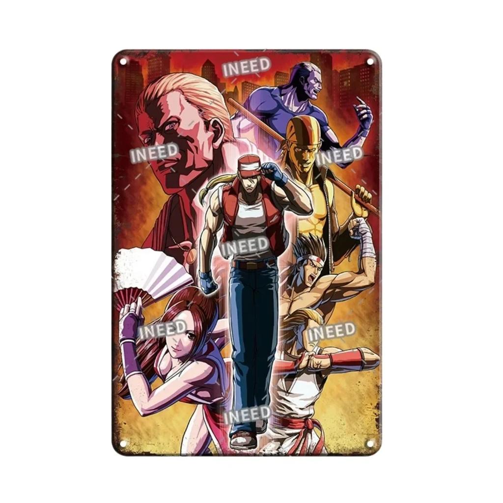 Vintage King Of Fighters Metal Tin Sign Classic KOF Game Poster Retro Gamer Room Decor Wall Art Plaques for Home Decor