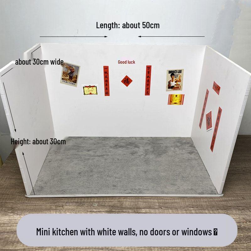Children s Mini Kitchen Play Set: Small Stove & Cooking Scene Miniature