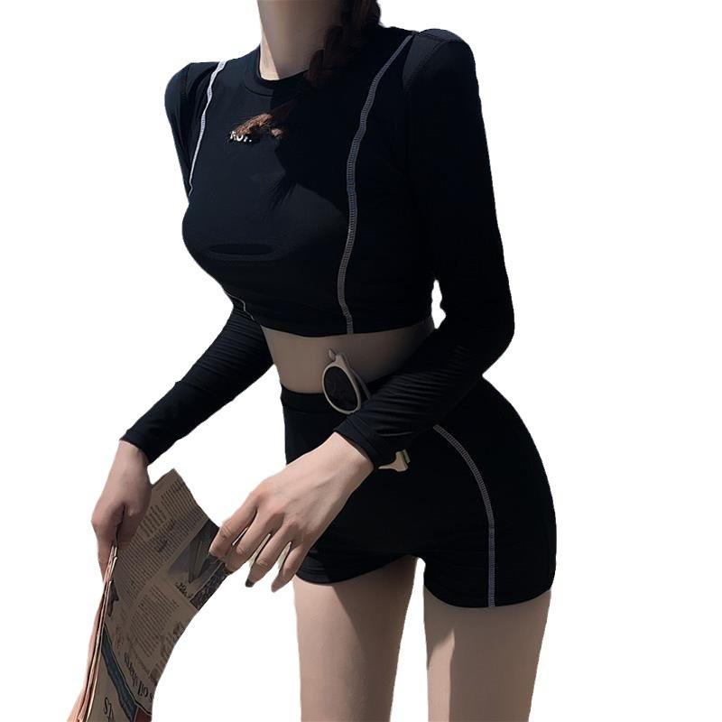 Women's Professional Long & Short Sleeve Split Swimsuit - Conservative Hot Spring Design