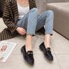 Soft sole Internet celebrity small leather shoes British style 2025 new versatile flat black loafers one pedal women's shoes