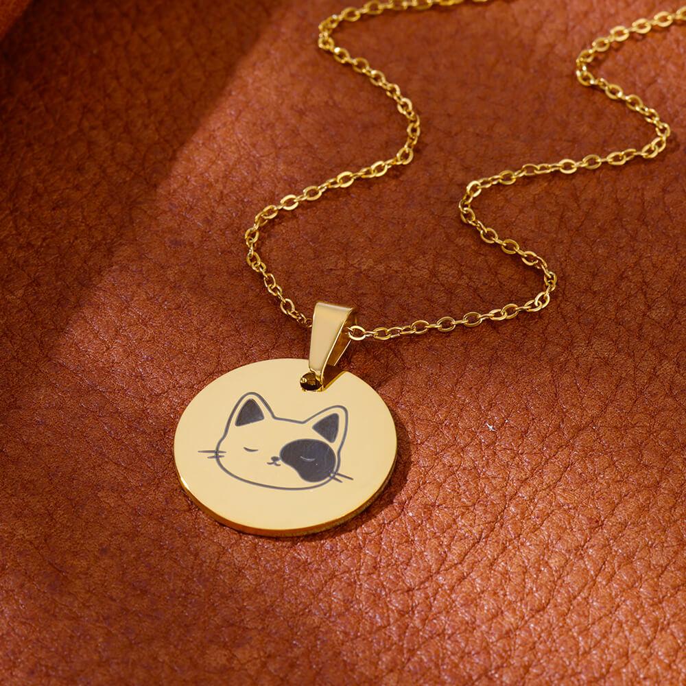 Cute Cat Stainless Steel Necklaces for Women Gold Color Animal Pet Pendant Necklaces Party Luxury Jewelry Birthday Gifts BFF