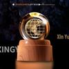 Creative Rotating Crystal Ball Night Light: Decorative Craft for Bedroom Atmosphere and Festive Gift.