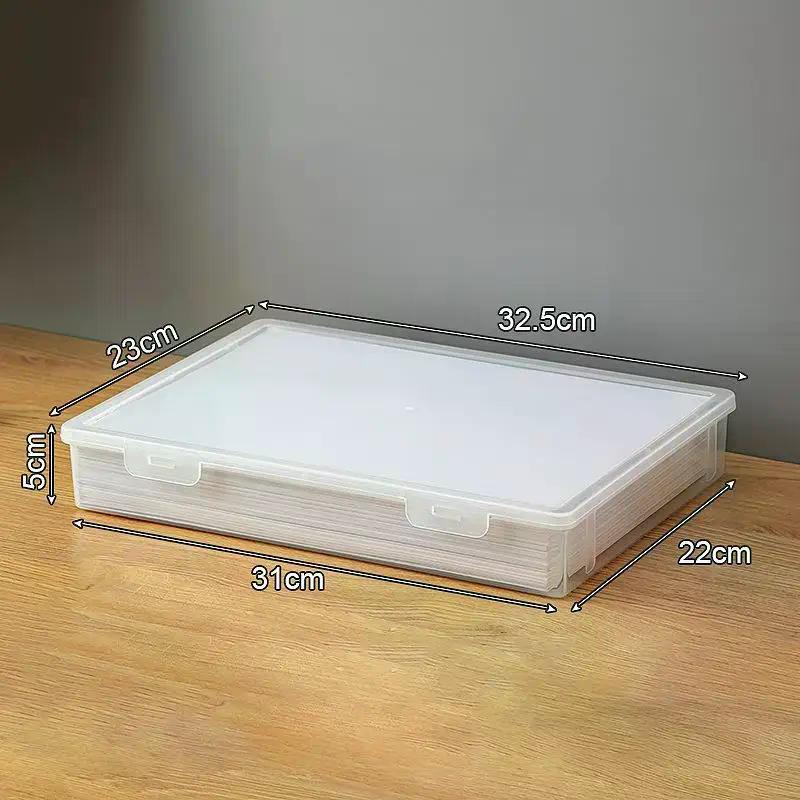1 Stück A4 Größe Klare Aktenordnerboxen mit Deckel-Transparente Dokumentenaufbewahrungsbehälter für Büro Heimorganisation