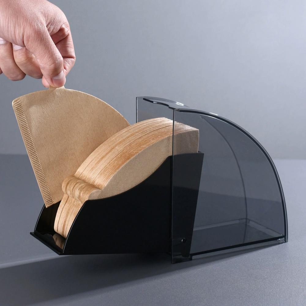 Coffee Filter Paper Dustproof Box V02 Fan-shaped Storage Box Thickened ABS Durable Professional Hand-brewed Coffee Accessories