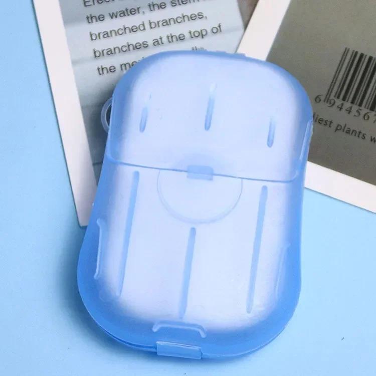 Disposable Soap Tablets Soap  Paper Sheets Portable Travel Fragrance Bath Towels  Foam Paper Soap Boxes Soap Sheets Soap Dish