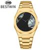 Fashion Bestwin Men's Waterproof Luxury Watch With Shell Dial Quartz Movement Full Stainless Steel Business Casual Wrist Watches