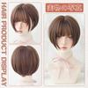 Hanzhuo Wig, Short Bob Wig/Full Wig, Brown Hair, Halloween, Small Face, Harajuku Style, Lolita, Straight Bangs, Heat Resistant, Everyday Wear
