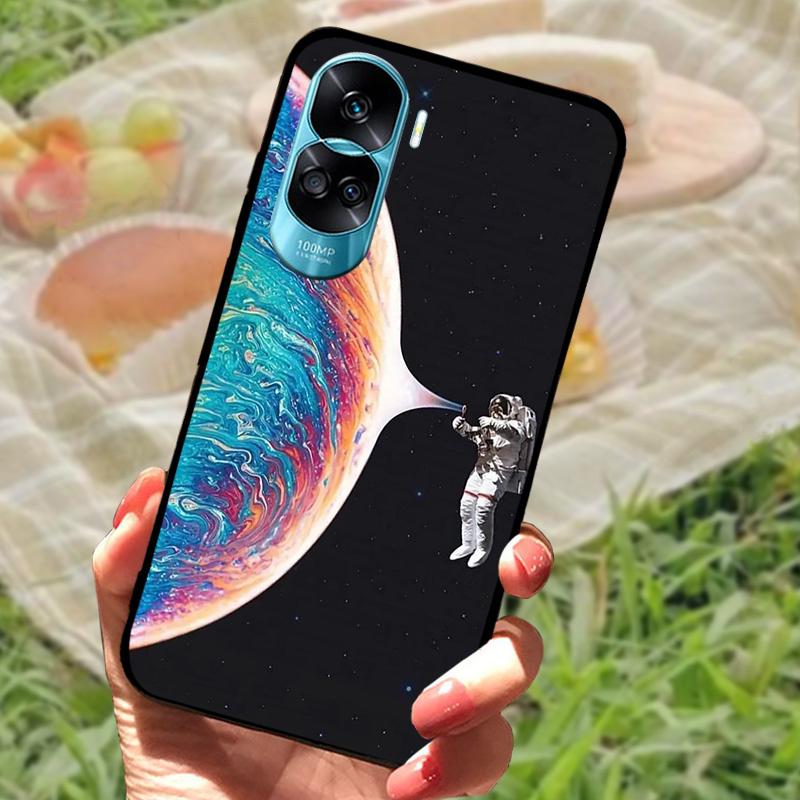 For Honor 90 Lite Case Honor90 Pro Silicone Painted Soft Black Cover for Huawei Honor 90 Pro Phone Shell 90Lite 5G Funda Coque