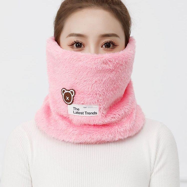 Autumn and Winter Thickened Fleece Plush Neck Warmer for Men and Women Cold Proof Full Face Riding Mask Christmas Gift