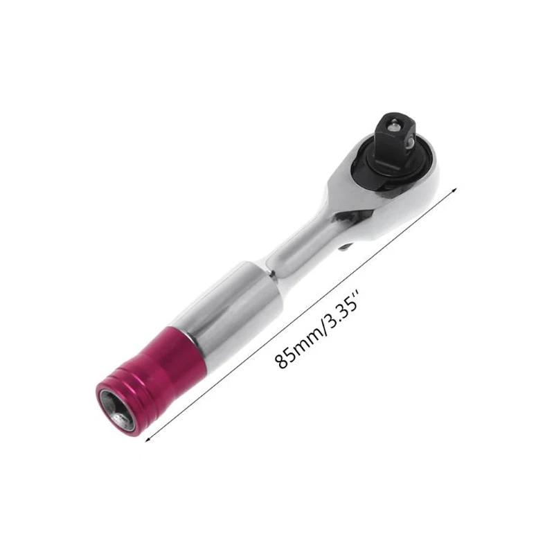 1/4'' Mini 72 Teeth Ratchet Wrench Hex Head/square Head Screwdriver Socket Wrench Repair Tool for Vehicle Bicycle Bike