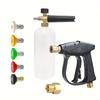 Compact High Pressure Foam Cannon Kit with M22-14/15 Adapter & 1/4" Quick Connect, Short Washer Gun for Home/Vehicle Cleaning