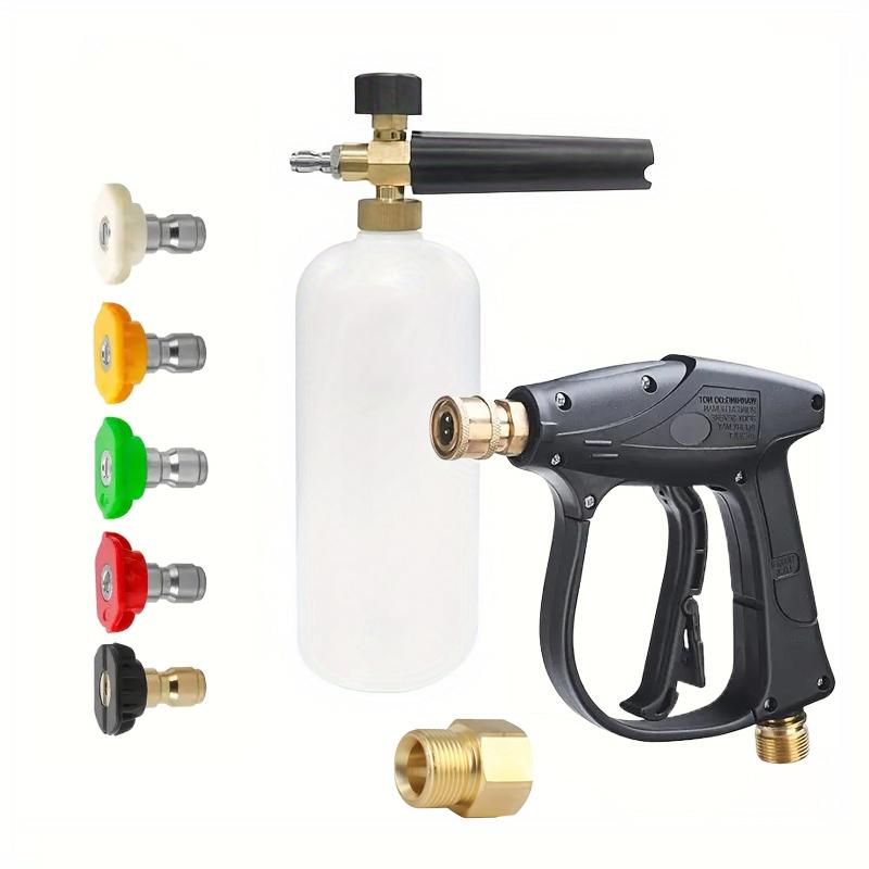 

Compact High Pressure Foam Cannon Kit with M22-14/15 Adapter & 1/4 Quick Connect, Short Washer Gun for Home/Vehicle Cleaning