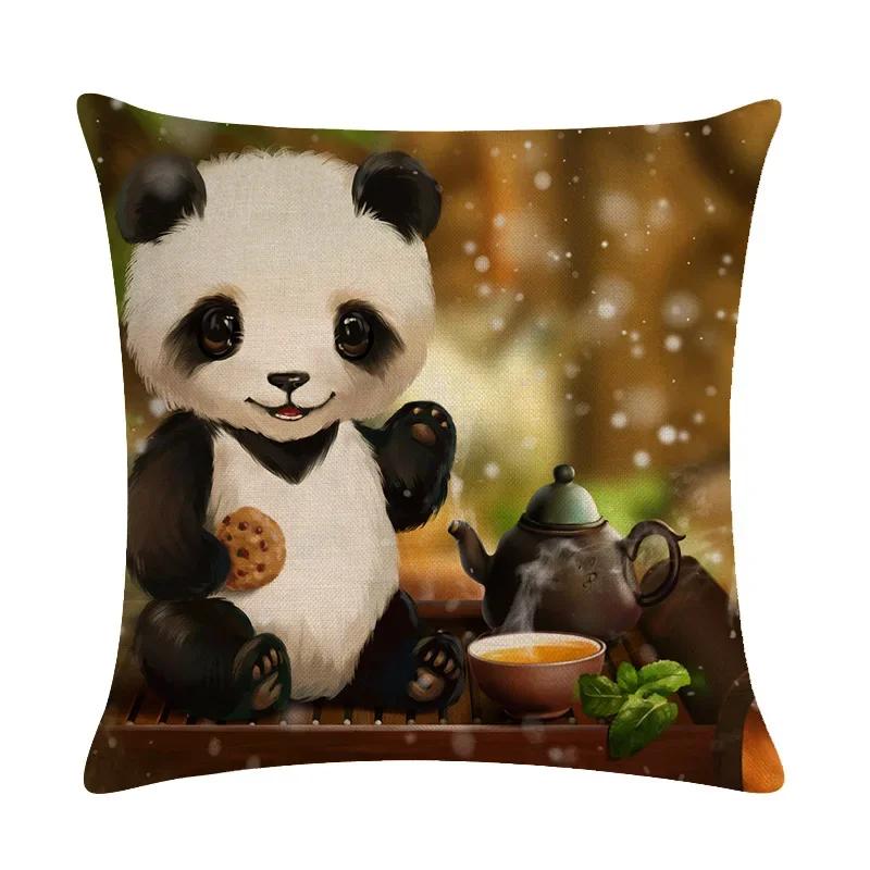 Lovely Animal Dress Up Series Flax Embrace Pillowcase Family Adornment Sofa Car Cushion Cover 45*45Cm