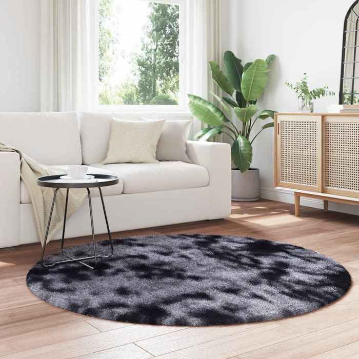 VidaXL Tapis Shaggy à poils longs gris foncé 160x160 cm polyester, tapis, tapis de chambre, tapis moderne, tapis de salon, 4102912