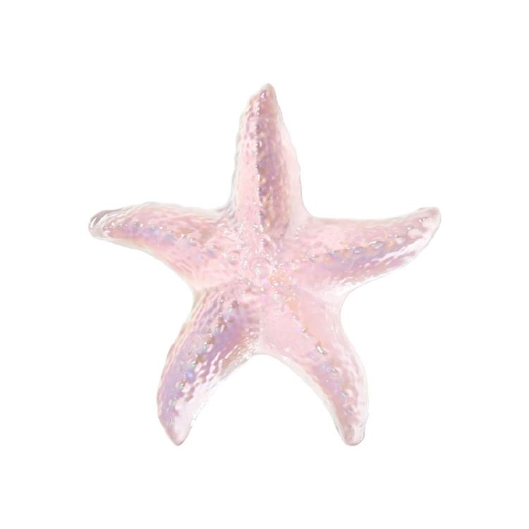 Crystal Starfishs Figurines Handmade Glass Sea Animal Figurines Mini Starfishs Collectible Ornament for Beach Decors розовый