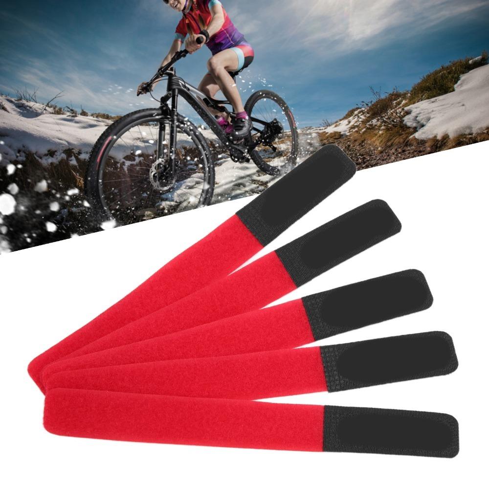 

5PCS Reusable Bicycle Pump Straps Adjustable Bike Pump Strap Band for Binding Storage красный