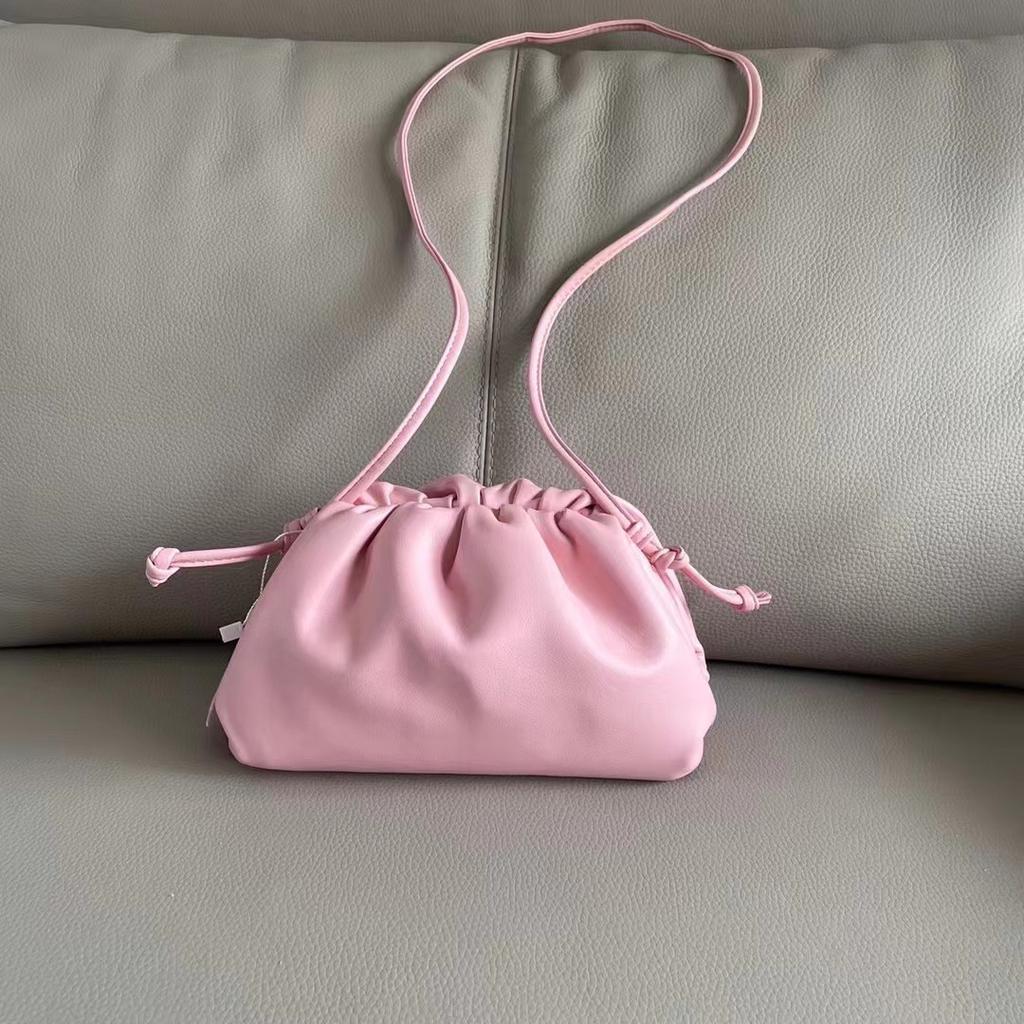 Women's New Pleated Dumpling Bag Genuine Leather Cloud Bag Cowhide Woven Shoulder Bag Crossbody Bag Ashi Ge Same Style