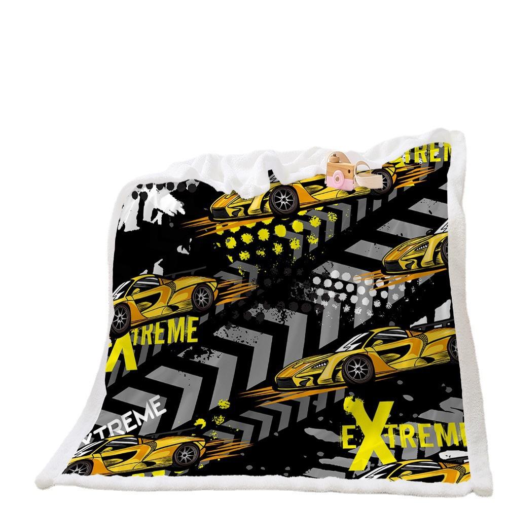 Blanket 2D digital printing lamb wool crystal fleece construction car blanket blanket
