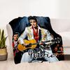 Elvis Presley Kytarové vystoupení Personalizovaná deka se jménem Útulná přizpůsobitelná deka Hřejivá dekorace Perfektní pro kancelářskou židli Židli Postel Pohovku