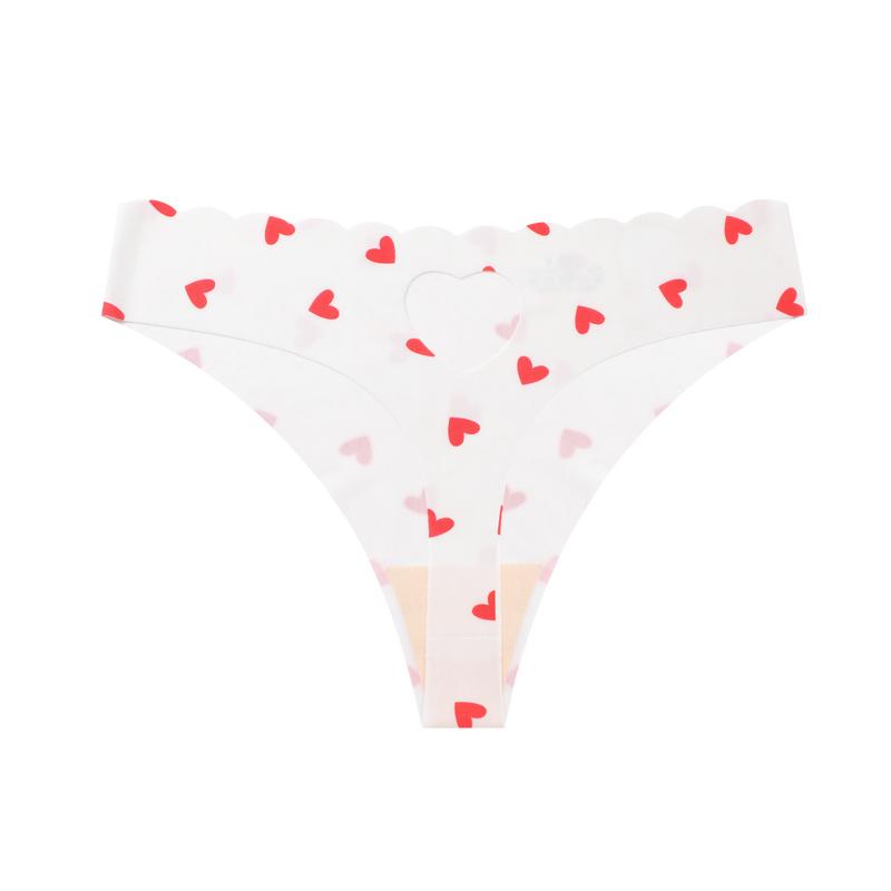 FINETOO 1 ks Dámské bezešvé tanga, s leopardím vzorem, červenými rty, ve tvaru srdce, módní, prodyšné, rychleschnoucí spodní prádlo, dárek k Valentýnu