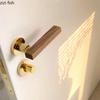 Walnut Wood Door Handle Magnetic Lock Indoor Silent Bedroom Door Locks Universal Split Lock Home Safety Locks Doors Hardware