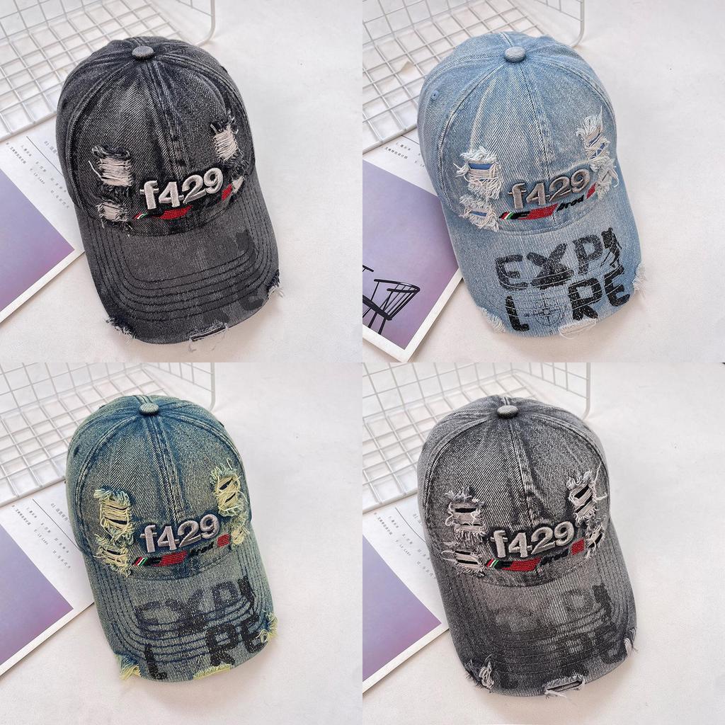 Retro Style Embroidered Letter Baseball Cap With Wide Brim For Summer Sun Protection And Casual Wear
