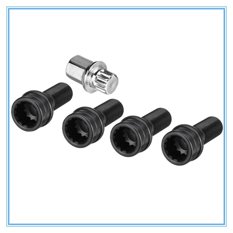 M14 x 1,25 4 Schrauben + 1 Schlüssel Schwarze Radsicherungsschrauben Radmutter Schwarz + Schlüssel Für BMW Mini R50 R52 R53 Cabrio (R57) 2009 - 2016