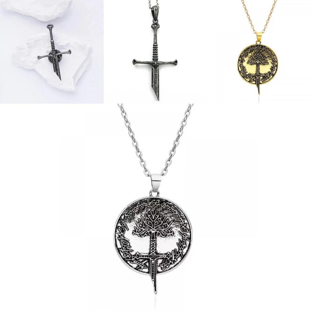 Unique Geometric Metal Necklace Inspired By With Elegant Short Sword Design