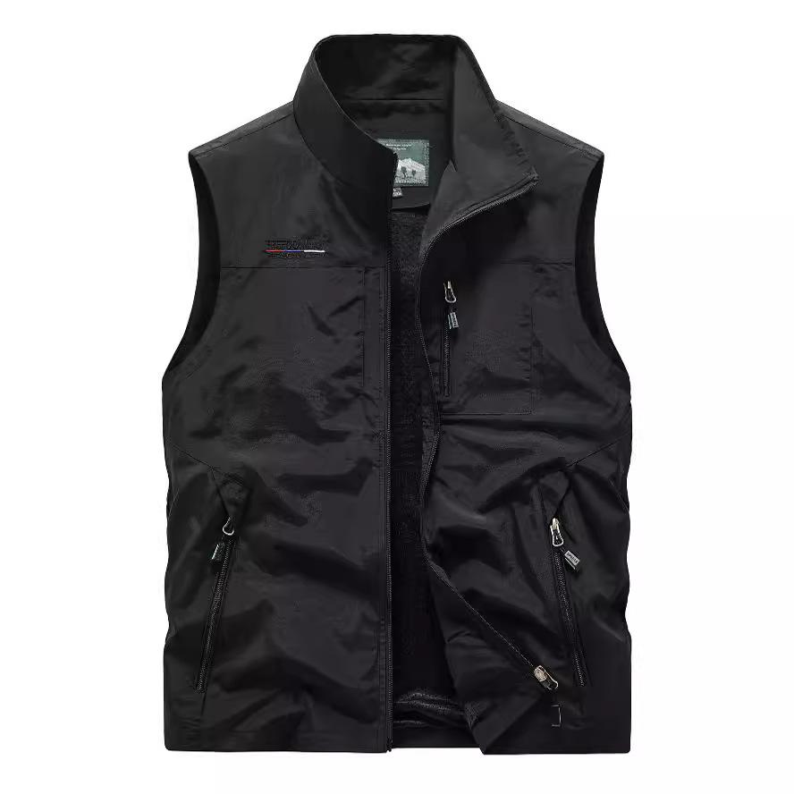 Men's Spring Autumn Multi-Pocket Vest Casual Outdoor Quick-Dry Sports Work Gilet Plus Size Waistcoat with Pockets