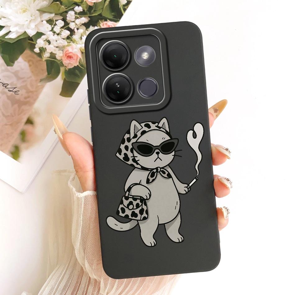 For Infinix Smart 7 HD / Smart7 Plus Cute Cat Flower Cartoon Phone Case For Infinix Smart 7HD 7Plus Soft Silicone Covers Bumpers