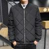 Autumn Winter New Cotton Padded Jacket Men Clothes Baseball Collar Parka Jackets Diamond Plaid Coat Men's Plush Puffer Jacket