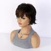 Short Curly Wig With Bangs - Soft Brown Ombre Synthetic Hair For Women, Natural Look For Daily Use, Cosplay Costume Parties