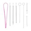 8Pieces Flexible Drawstring Threader Drawstring Turner Hook Metal Drawstring Tweezers Sewing Knitting Accessories