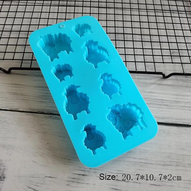 8 Holes EID Mubarak Ramadan Animal Sheep Chocolate Mold Silicone Mold Candy Biscuit Jelly Pudding Ice Cube Pastry Baking Tools