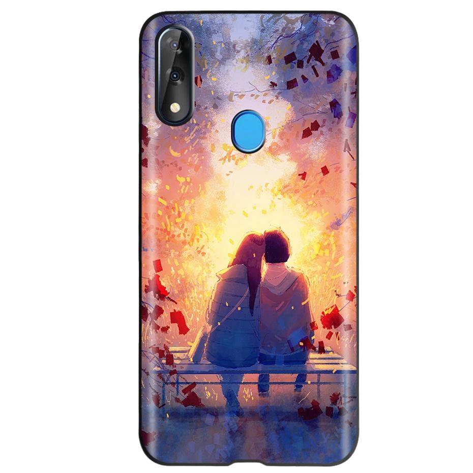 Etui do ZTE Blade V10 Modny Wzór Kwiatowy Serce Etui na Telefon do ZTE Blade V10 Vita V 10 Czarne Silikonowe Miękkie TPU Zderzak