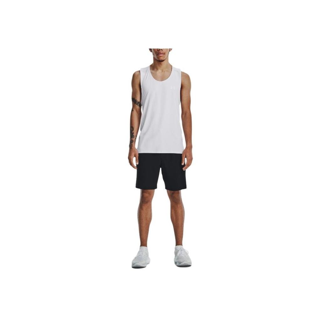 Under Armour Elastic Waist Straight-Leg 7-Inch Running Shorts Men Bottoms Black 1377003-001
