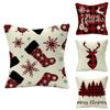 Festive Christmas Cushion Cover Featuring Adorable Reindeer And Snowflakes Design