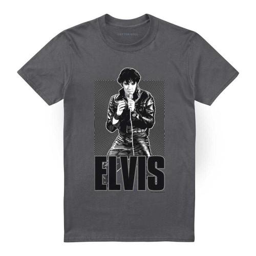 Elvis Presley Unisex Erwachsenen Leder T-Shirt