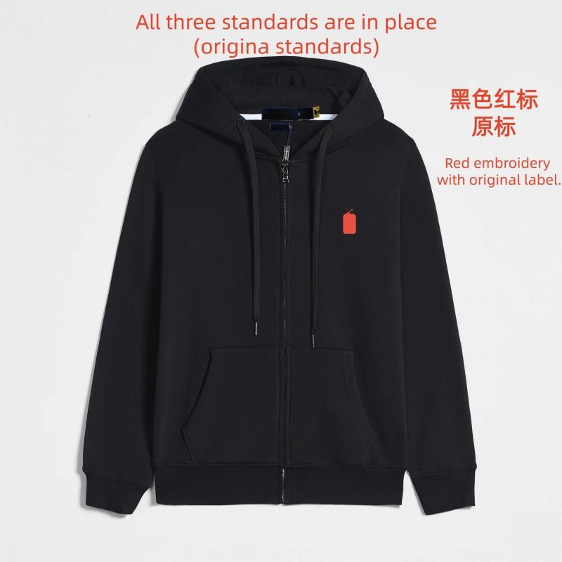 Mens Lightweight Hooded Cotton Sweatshirt Zip-Up Pullover Casual Sportswear Loose Fit